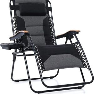 Oversized Padded Zero Gravity Chair, Folding Outdoor Patio Recliner