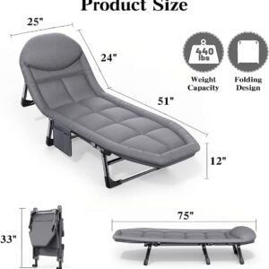Folding Outside Chaise Lounge Chair with Mattress