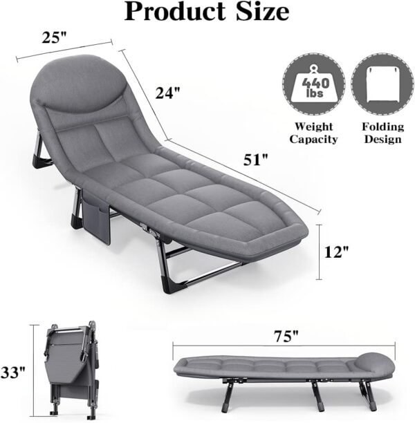Folding Outside Chaise Lounge Chair with Mattress