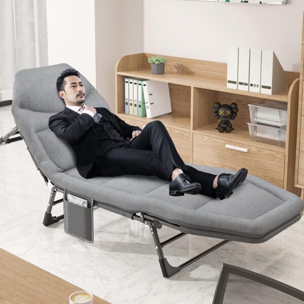 Folding Outside Chaise Lounge Chair with Mattress - 图片 5