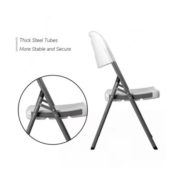 Set of 4 Plastic Folding Chairs, Portable Stacking Indoor Outdoor Seating - 图片 6