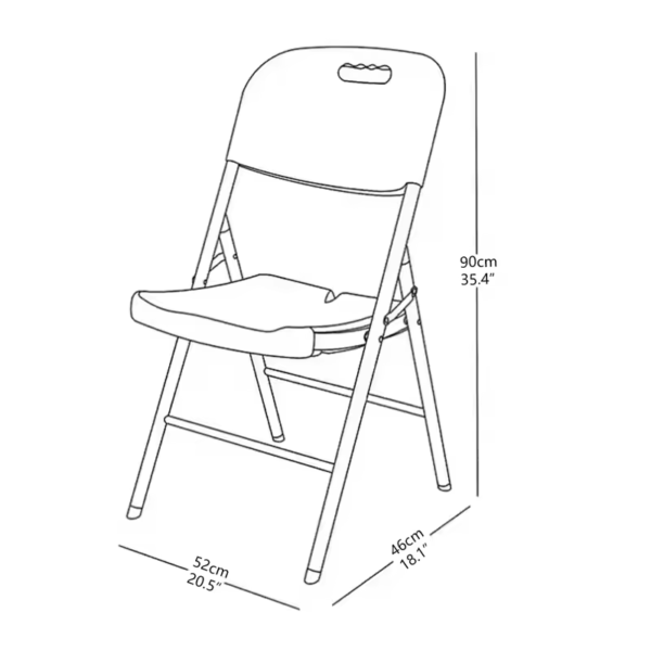 Set of 4 Plastic Folding Chairs, Portable Stacking Indoor Outdoor Seating - 图片 5