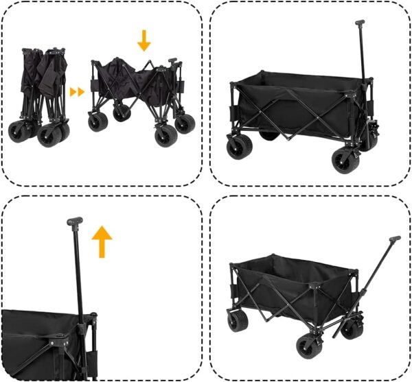 Wagon Cart Heavy Duty Foldable, Collapsible Wagon with Smallest Folding Design - 图片 2