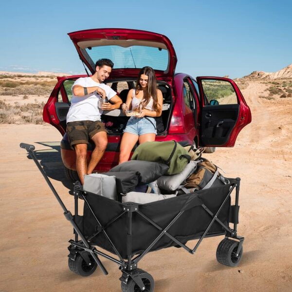 Wagon Cart Heavy Duty Foldable, Collapsible Wagon with Smallest Folding Design - 图片 7