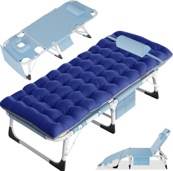 Sleeping Cots for Adults, Face Down Folding Chaise Lounge Chairs Outdoor