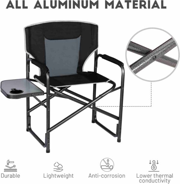 Lightweight Oversized Camping Chair, Portable Aluminum Directors Chair - 图片 2