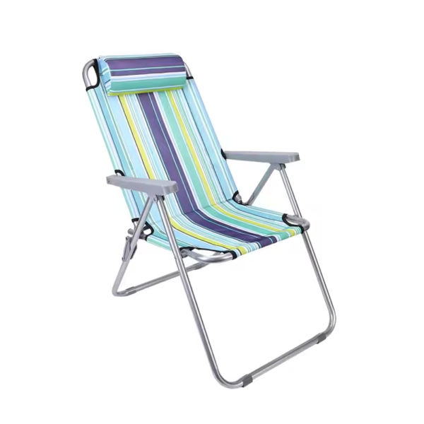3-Position Adjustable Plastic Lounge Sea Folding Portable Camping Arm Beach Chairs - 图片 2