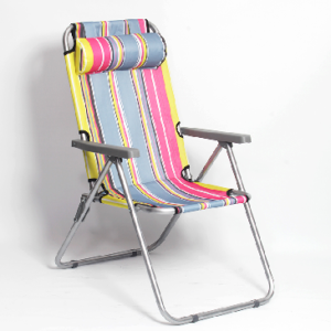 3-Position Adjustable Plastic Lounge Sea Folding Portable Camping Arm Beach Chairs