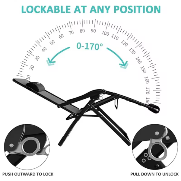 Wholesale Low Price Folding Office Relax Sleeping Lounge Recliner Cheap Outdoor Metal Camping Beach Zero Gravity Reclining Chair - 图片 3