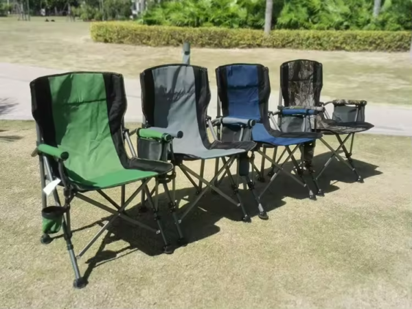 Modern Portable Camping Chair with Cup Holder Side Pocket for Fishing Beach Durable Outdoor Furniture Made of Metal - 图片 5